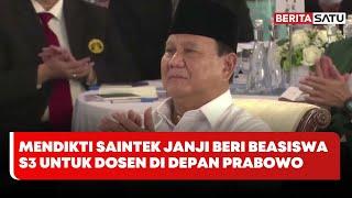 Di Depan Prabowo Mendikti Saintek Janji Beri Beasiswa S3 untuk Dosen | Beritasatu