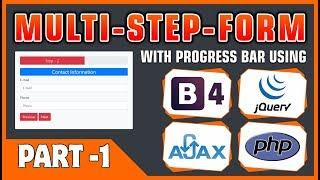 #01 Multi-Step-Form With Progress Bar Using Bootstrap 4, jQuery, Ajax & PHP | Form Design With BS4