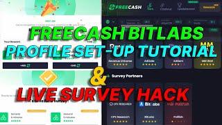 FREECASH BITLABS Profile Set-up Tutorial & Live Survey Autocompletion.