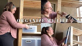 OUTDOOR PATIO ORGANIZATION // organizing my tools and outdoor patio on our rental apartment