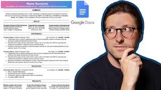 How To Make a Free CV Template Using Google Docs (2024) | CV Sample