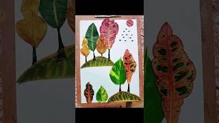 Nature collage using dried leaves | Prithvi Rocks | school project | Prakash updates