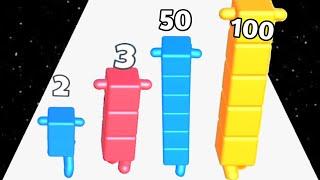 Level Up Cubes - Fun race stack game! Addition digit numbers match game - All Levels Gameplay pt.01