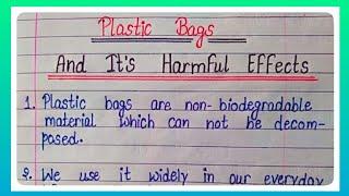 10 Lines Essay On Plastic Bags And It's Harmful Effects l  Essay On Harmful Effects Of Plastic