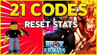 3 Codes for Reset Stats and X2 XP 21 CODES for BLOX FRUITS  Codes for Blox Fruits Roblox  2023