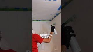 Tub & Tile Refinishing #bathtubreglazing #bathtubresurfacing #diy #resurfacing