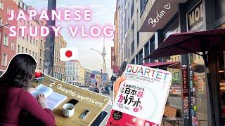 Japanese Self-Study Vlog  | Starting N3 | First impressions quartet book | My sticker collection