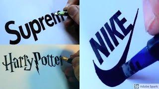 SATISFYING CALLIGRAPHY - FAMOUS LOGOS 2018 NIKE, SUPREME!!!