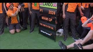 Fred Vasseur joins McLaren celebrations  after Lando's first Formula One Win| 2024 Miami GP