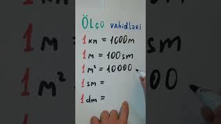 Ölçü vahidləri  #shorts #maths