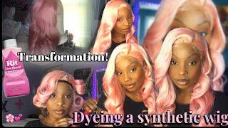 Dyeing a 613 synthetic wig pink(SENSATIONNEL  CLOUD 9-Solana) using RIT dyemore| MIONEKA G