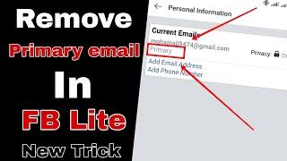 how to remove primary email in facebook|| facebook se primary email kaise hataye | in fb lite