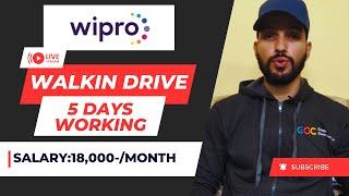 Wipro Mega Walkin Drive 2024 | Salary:18,000-/Month | 5 Days Working Model