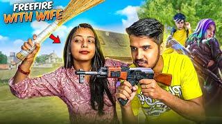 AmitBhai Plays Free Fire With His Wife  First Time Reaction || Desi Gamers