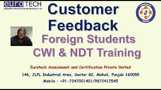 Customer Feedback - Opeymi Jubril I AWS CWI and NDT/DT Training by Eurotech