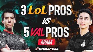 LEAGUE OF LEGENDS vs VALORANT 3v5 ARAM! Can 5 of the best VAL PROS Get REVENGE On The TSM LOL TEAM?