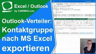 Outlook Kontaktgruppen/Verteilerlisten nach Excel exportieren und Hyperlinks erzeugen - carinko.com