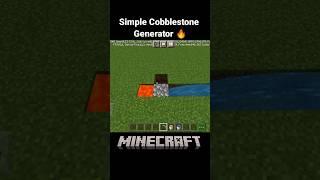 Simple Cobblestone Generetor  #shorts #minecraftshorts #youtubeshorts #viralshorts #gaming #viral