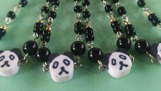 Making panda bracelet using eye pins and beads | Beaded Jewelry| Work from Home