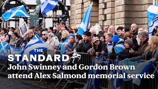 John Swinney and Gordon Brown attend Alex Salmond memorial service