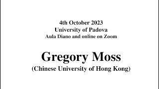 hegelpd prize 2022: Book Discussion with Gregory Moss
