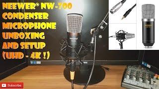 Neewer® NW-700 Condenser Microphone UNBOXING and Setup (UHD - 4K !)