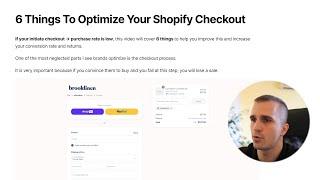 6 Things To Optimize Your Shopify Checkout (Shopify Tutorial)