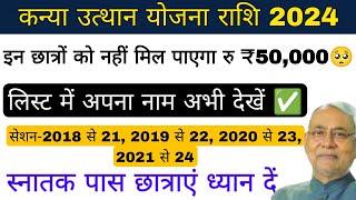 kanya utthan yojna bihar online 2024 student list | mukhyamantri kanya utthan yojna snatak pass 2024