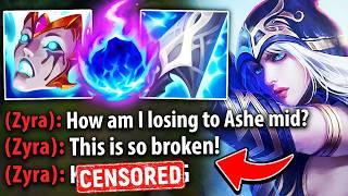 I embarrassed enemy Zyra with poke Ashe and she had a mental breakdown