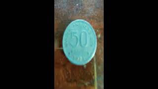 Di jual uang koin 50 rupiah tahun 1971