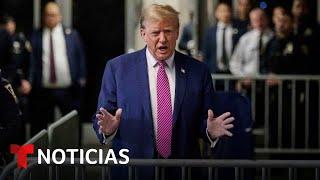 Trump sale de corte tras escuchar los argumentos iniciales en su histórico juicio criminal