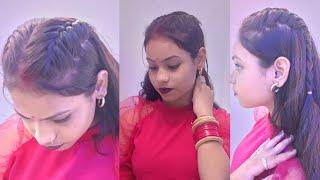 party hairstyle||open hairstyle||front hairstyle||braided hairstyle||wedding hairstyle||hairtutorial