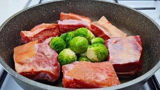 A new recipe for Brussels sprouts with ribs that melt in your mouth! Incredibly tasty