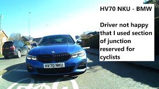 HV70 NKU - BMW - Random Road Rage Horn Usage At Advanced Stop Line Junction