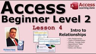 Microsoft Access Beginner 2, Lesson 04: Intro to Relationships, Primary & Foreign Keys, More