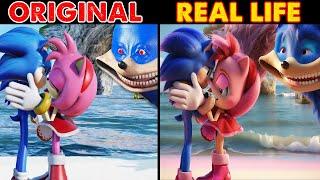 SONIC KISS AMY | Sonic The Hedgehog 3 Animation | Original vs Plush Toys