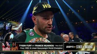 Tyson Fury Reacts to Close Win Over Francis Ngannou, Usyk Fight Next | POST-FIGHT INTERVIEW
