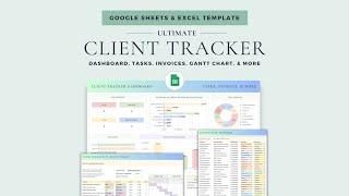 Client Tracker Google Sheets Template & Excel Spreadsheet | Project Management | CRM | Lead Tracker