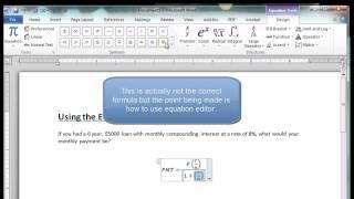 Using the Microsoft Word Equation Editor