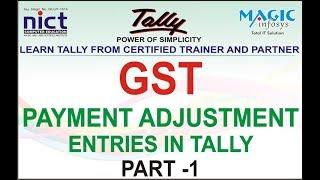 GST PAYMENT ADJUSTMENT AND GST JOURNAL ENTRIES  IN TALLY ERP 9 IN HINDI || NICT