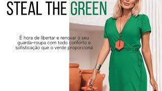 Vestido Paty Envelope Midi Curto Verde Bandeira