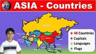 Countries of ASIA | Capitals | Flags | Languages | Detailed information for Competitive Exams
