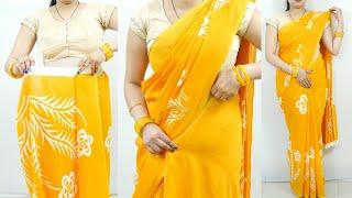 Cotton saree draping tutorial for wedding & party | Saree draping for newly wedding girls | Sari