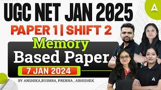 UGC NET Paper 1 Exam Analysis 2025 | UGC NET Memory Based Paper 2025 | ( 7 Jan Shift 2 Analysis )