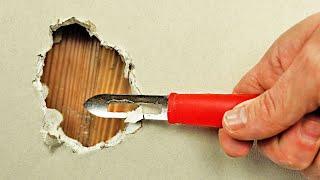 Method Surprised 50-year-old mason! Repair Drywall Hole in 5 minutes