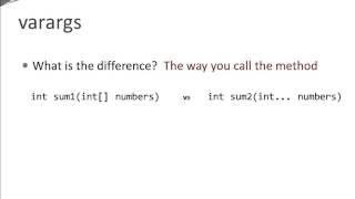 Java Basics - Varargs