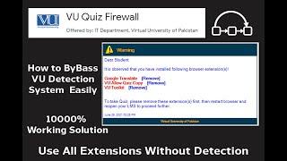 How to Bypass Vu Quiz Firewall Detection and used All Extensions | 100% Working Solution