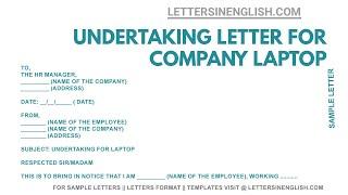 Undertaking Letter for Company Laptop - Undertaking Letter Sample Format