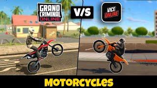 Motorcycles in Vice Online vs Grand Criminal Online | Logic Comparison