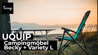 Uquip Camping Möbel  Review - Stuhl Becky / Tisch Viarity